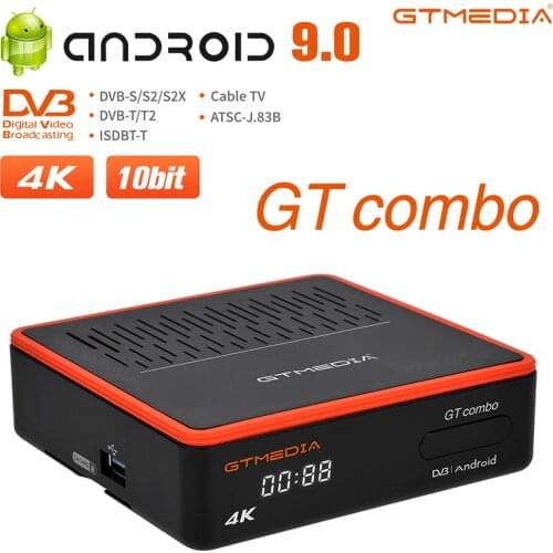 4k/8K Android DVB TV BOX GTMEDIA GTCOMBO DVB-S2X+DVB-T2 H.265 10 Bit Satellite Terrestrial TV Receiver Decoder,M3U Googel Tuner