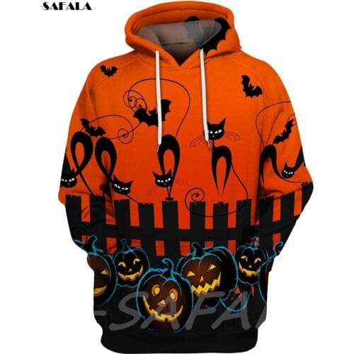 Halloween Pumpkin Cat Christmas 3D Printed Hoodie Man Female Zipper Pullover Sweatshirt Hooded Jersey Streetwear Tracksuits