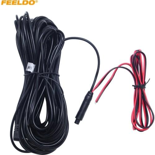 FEELDO 15m 2.5mm TRRS Jack Connector To 4Pin Video Extension Cable For Truck/Van Car DVR Camera Reverse Camera #1049