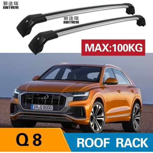SHITURUI 2Pcs Roof bars For Audi - Q8 (4MN) [2018-2019] Aluminum Alloy Side Bars Cross Rails Roof Rack Luggage Carrier
