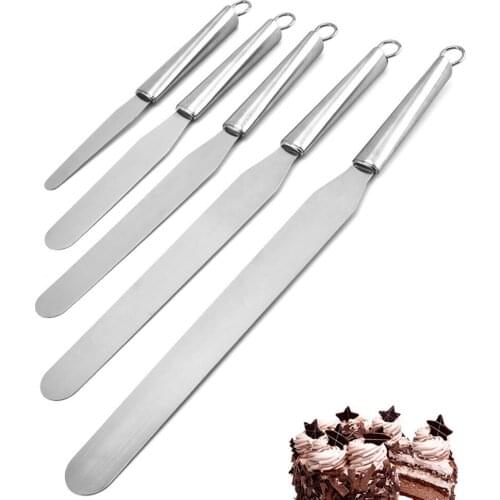 1pcs 4/6/8/10/12 Inch Cake Spatula Stainless Steel Cake Pastry Spatula Cake Tool Pastry Tool Practical Kitchen Cream Accessories