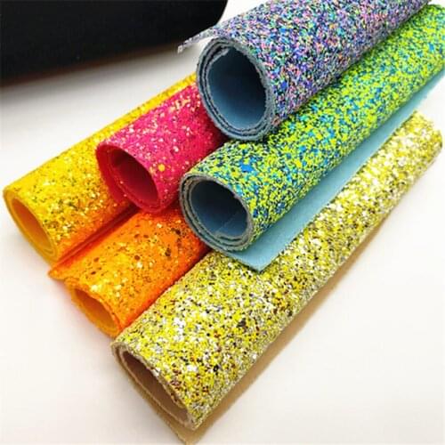 A4 sheet 20*33cm chunky glitter shiny leather sheet vinyl 1425