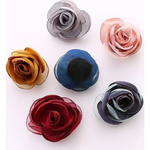 Mix Burning Flowers Satin Roll Flower Artificial Rose Flower for Hair Accessories s Rosette flower for Hair bows