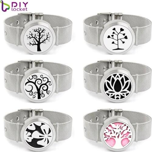 Fashion 30MM Stainless Steel Aromatherapy Diffuser Bracelet With Free Pads BD101-202