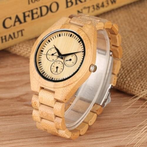 Mens Watch Wooden Quartz Watch Pure Full Bamboo Wood Bracelet Wristwatch Clocks for Man Women Couple Luxury Relogio Masculino