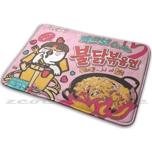 Samyang Carbonara Soft Non-Slip Mat Rug Carpet Cushion Samyang Korea Korean Noodle Instant Noodle Ramen Ramyun Ramyeon Spicy