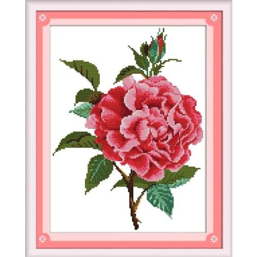 Peony cross stitch kit flower 18ct 14ct 11ct count printed canvas stitching embroidery DIY handmade needlework