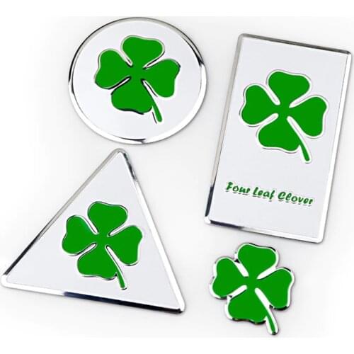 Car Wheel Hub Center Sticker Triangle Emblem Four Leaf Clover Decal Badge Sticker for Suzuki Sx4 Mercedes W205 Opel Astra H