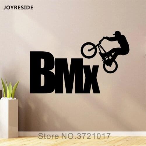 JOYRESIDE BMX Wall Extreme Sports Freestyle Jumping Decals Vinyl Sticker Boys Room Home Interior Design Decoration Mural A1604