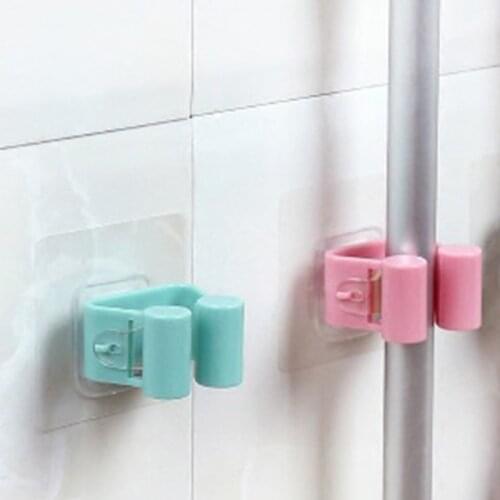 1PCS High Quality Wall Mounted Mop Organizer Holder Brush Broom Hanger Home Storage Rack Bathroom Suction Hanging Pipe Hooks