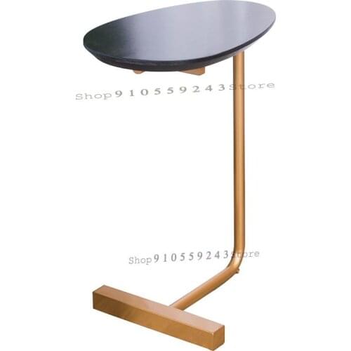 Nordic Minimalist Bedroom Bedside Oval Solid Wood Reading Table Balcony Small Coffee Table Sofa Mini Corner Table
