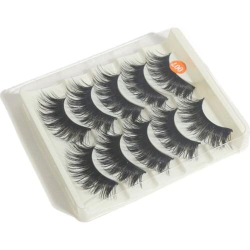 New 5 Pairs Soft Beautiful Women Makeup Tools Thick False Eyelashes Eye Lashes Long Black Nautral Handmade Makeup Beauty Tools