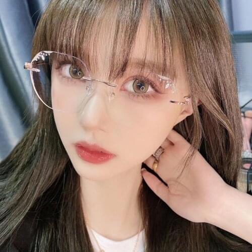 0~10.00 Handmade Square Clear Rx Glasses Frame For Women Retro Alloy Eyeglasses Men Vintage Eyewear Female Transparent Shades