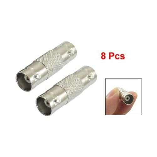 KSOL New Style 8 Pcs Silver Tone BNC Female to Female F/F Connector Adapter