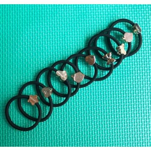 10PCS/Lot New Korean Hair Accessories For Women Black Elastic Hair Rubber Bands Girls Lovely Hair Ropes Ponytail Holder Tie Gums