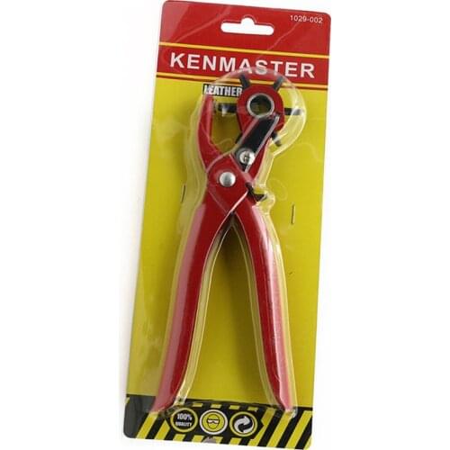 9'' Sewing Leather Belt Hole Puncher Pliers Hook Clamp 2/2.5/3/3.5/4/4.5MM Punch Size For Punching Hole Forceps Punch Tool