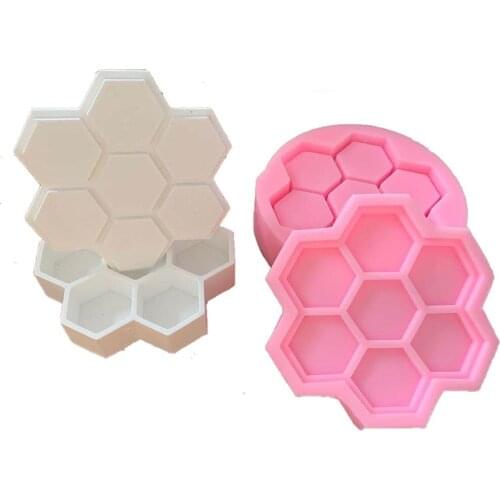 Hexagon Flower Pot Silicone Mold DIY Succulent Plaster Cement Gypsum Concrete Planters Molds Creative Jewellery Storage Box Mold