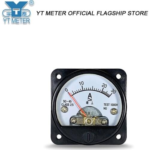 So45 pointer AC ammeter AC3A 5A 10A 15A 20A 30A AC voltmeter 300V 500V size 45mm circular instrument installation test instrumen