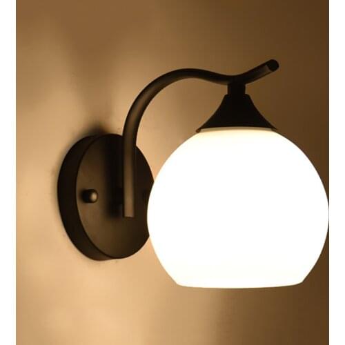 Iron wall mounted lamp, modern simple lamp led, bedroom bedside living room American Mediterranean sea Chinese style lights