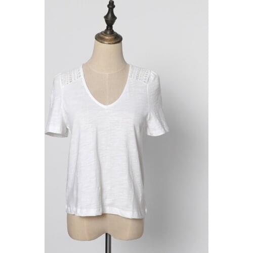 Hollow Out Elegant T-Shirt Women 2021 Summer Clothing Round Neck Open Back Casual Tee Shirt Tshirt Femme Fashion T Shirt Top