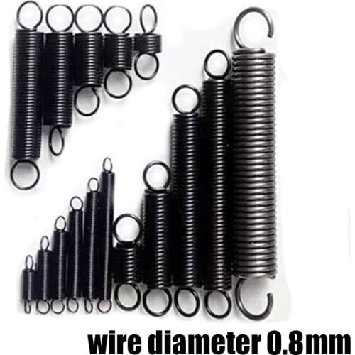 10pcs 0.8*8mm stainless steel Tension spring with a hook extension spring length 25mm 35mm 40mm 50mm could customize size
