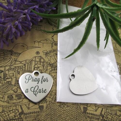 20pcs--"Pray for A Cure"stainless steel charms 5 styles for choosing DIY Charms for necklace bracelets