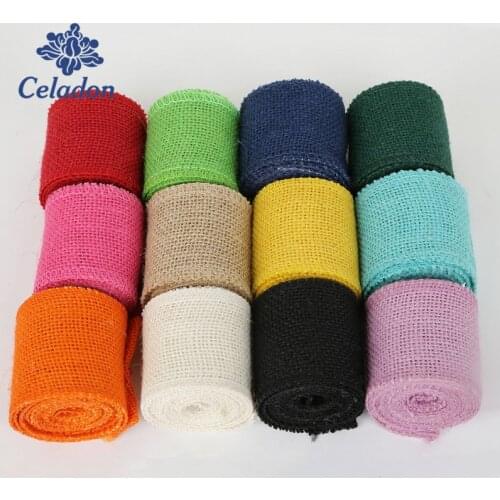 2 Meter 6cm Natural Jute Hessian Roll Ribbon Trims For Rustic Wedding Decoration DIY Home Ornaments Party Supplies