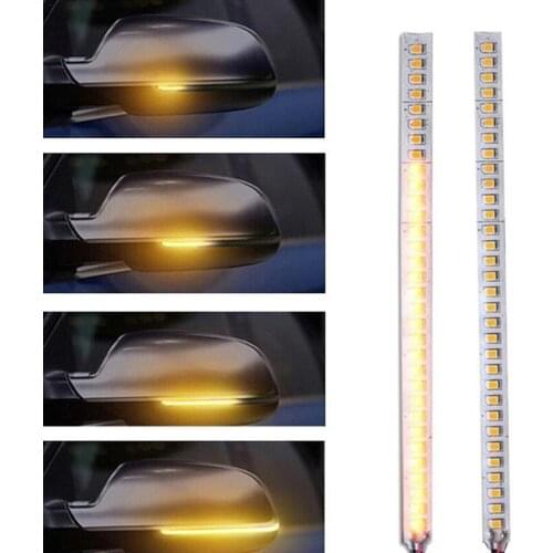 2pcs Car Rear Mirrors Flexible Flowing Turn Signal Light 12V Rear View Dynamic Turn Signal Car Led Light 15/18/28cm