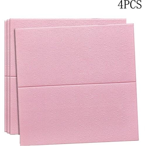 2021 4 Pcs 3D Wall Panel Self-adhesive Diatom Grain Wallboard Sound Insulation Waterproof Anti-collision Wall Background Sticker