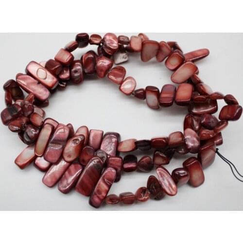 9-16 mm Irregular Orange red Colorful Natural Shell Side Hole Beads For Jewelry Making DIY Necklace Bracelet Strand 34