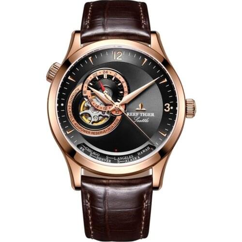 Mens watches,men automatic watch Reef Tiger luxury waterproof man business mechanical dress wristwatch reloj hombre RGA1693