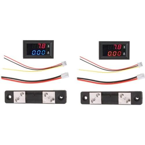 DC 0-100V/50A Red Blue Digital Voltmeter Ammeter LED Dual Display Voltage Current Indicator Monitor Detector