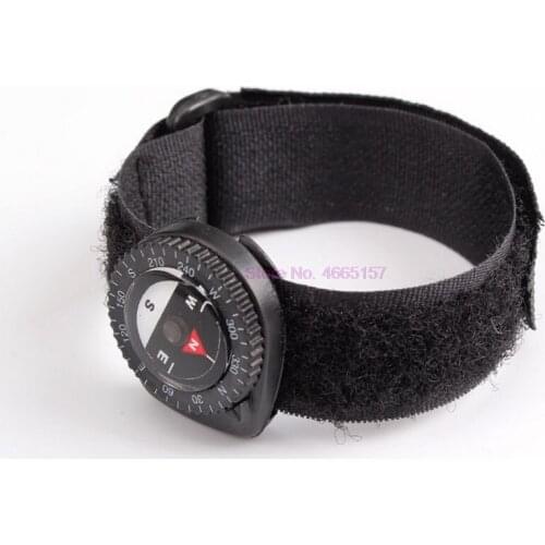 By dhl or fedex 1000pcs hot Compass Outdoor Clip-On Watchband Hiking Gear Compasses GPS Nylon Band Bracelet With Closure