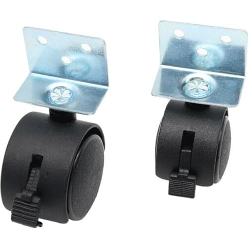 40mm Furniture hardware rotatable wheels Replacement Angle Swivel Casters Black for Office Chair Sofa Wheels Casters