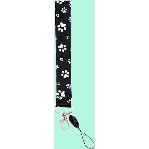 G2105 Trendy Keychain Dog Footprints Printed Wristlet Key Holder Lanyard Rings Charms Pendant DIY Accessory