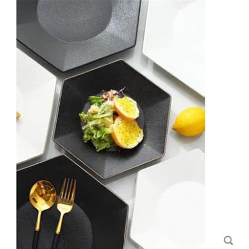 Steak Plate Creative Honeycomb Ceramic Household Western Tableware Pasta Breakfast Salad Vegetable Fruit