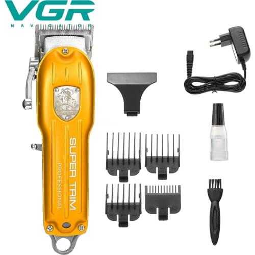 VGR 117 hair trimmer rechargeable hair clipper haircut machine oil head clipper push white hair carving 10W powerful LED