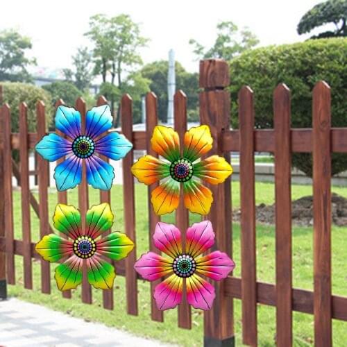Metal Flower Sculpture Wall Art Sculpture Decoration Outdoor Stakes Colorful Yard Garden Interior Metal Iron Party Flower Decor
