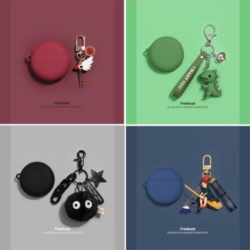 Cute Cartoon Fashion Keyring Case for Huawei Freebuds 3 Case Silicone Headphone Protective Cover for Huawei Free Buds 3 Pro