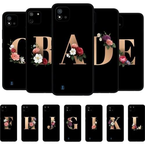For Realme C11 Case Soft Silicon TPU Back For OPPO Realme C11 C 11 RealmeC11 Phone Cover black tpu case Funny Custom name Letter