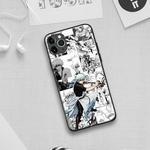 Sakata Gintoki Gintama Anime Soft Silicone Glass Phone Case for IPhone SE 6s 7 8 Plus X Xr Xs 11 12 Mini Pro Max Samsung