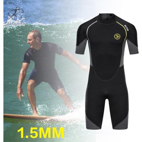 1.5mm Neoprene Mens Wetsuit One-piece Short Sleeve Surf Suit Diving Suit Snorkeling Wetsuits Swimming Suit