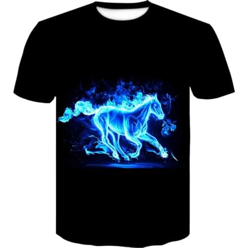 2021 Summer New 3D T-Shirt Horse Design T-Shirt Casual Short Sleeve O-Neck Top Fashion hot Leisure Street HarajukuT-Shirts Tops