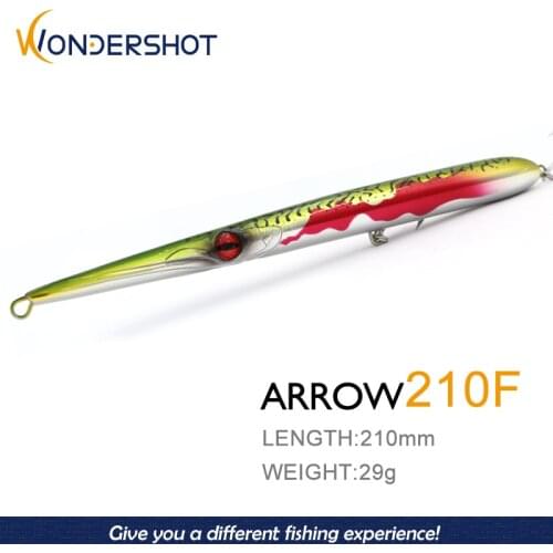 Wondershot D12 ARROW 210F Floating Lure Pencil Wobblers 210mm/30g Long Casting Bait Stickbaits Sea Bass Fishing Lures 2021