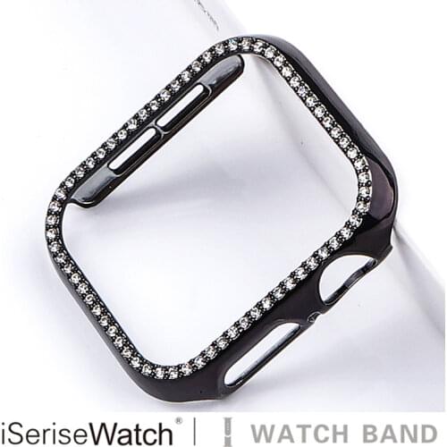 Luxury Women Ladies Case for Apple Watch SE Series 6 5 4 3 Cover PC Diamond Protector Bumper for iWatch 40mm 44mm 38mm 42mm