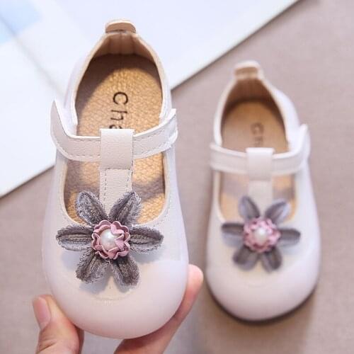 Baby Girls Sandals Summer Shoes Children Toddlers Spring Flats T-strap Floral Flowers Toddlers Shoes Soft Leather Breathable New