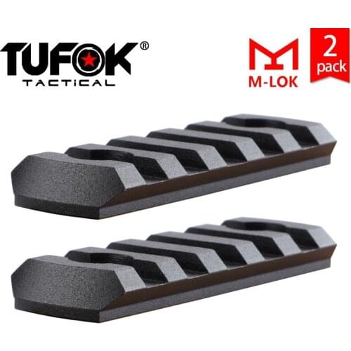TuFok Low Profile M-lok 5 Slots Rail Section Mlok Picatinny Rail Adapter Picatinny Weaver Rail Mount Attachment (2 Pack)