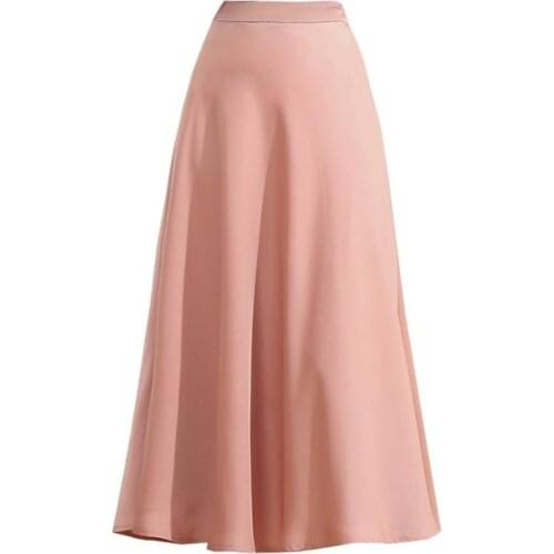 Korean Summer Acetate Mermaid Skirt Women Elegant High Waist Office Lady Ruffles Formal Skirt Midi-Length Black Skirt