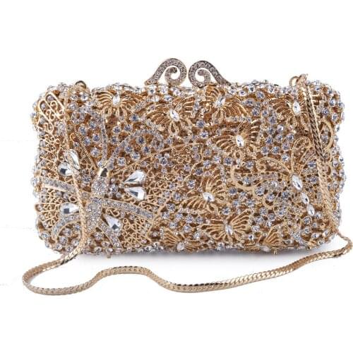 Female animal gold Crystal Clutches shoulder Bag Evening Purse Women Wedding Party Cocktail prom Handbag Minaudiere Clutch bags