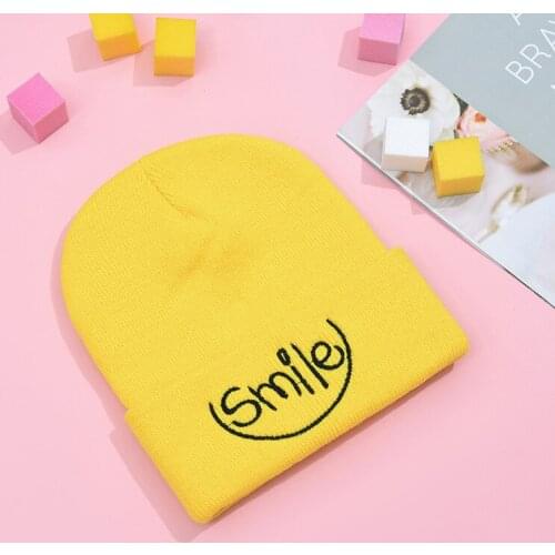 Winter Warm Embroidered Knitted Letter Beanies Hats All Match Ski Cap Hat Beanie Bonnet Brimless Hip Hop Korean Streetwear